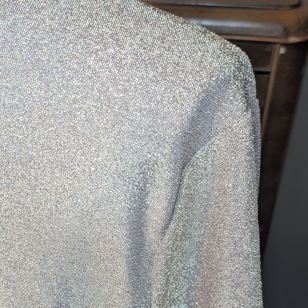 Worthington Metallic Gold Short Sleeve Glimmer Blouse 0X - Picture 9 of 15